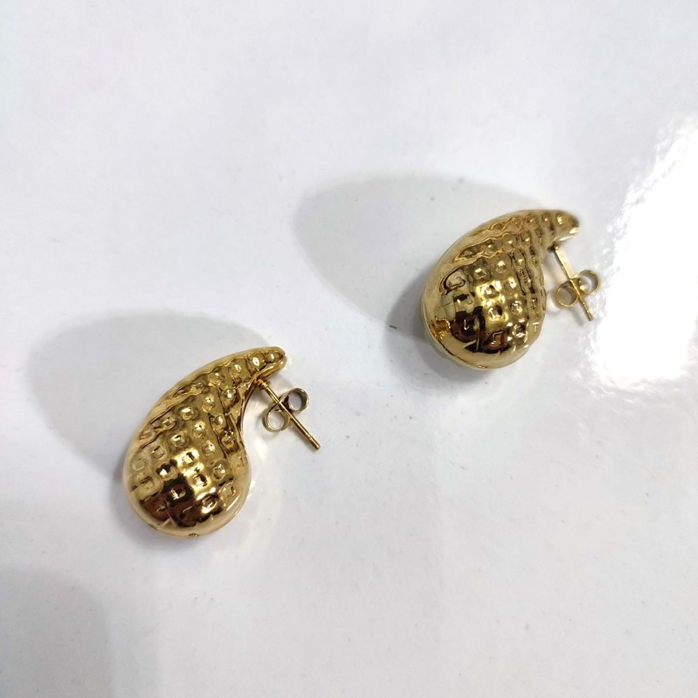 Çelik Gold Damla Küpe