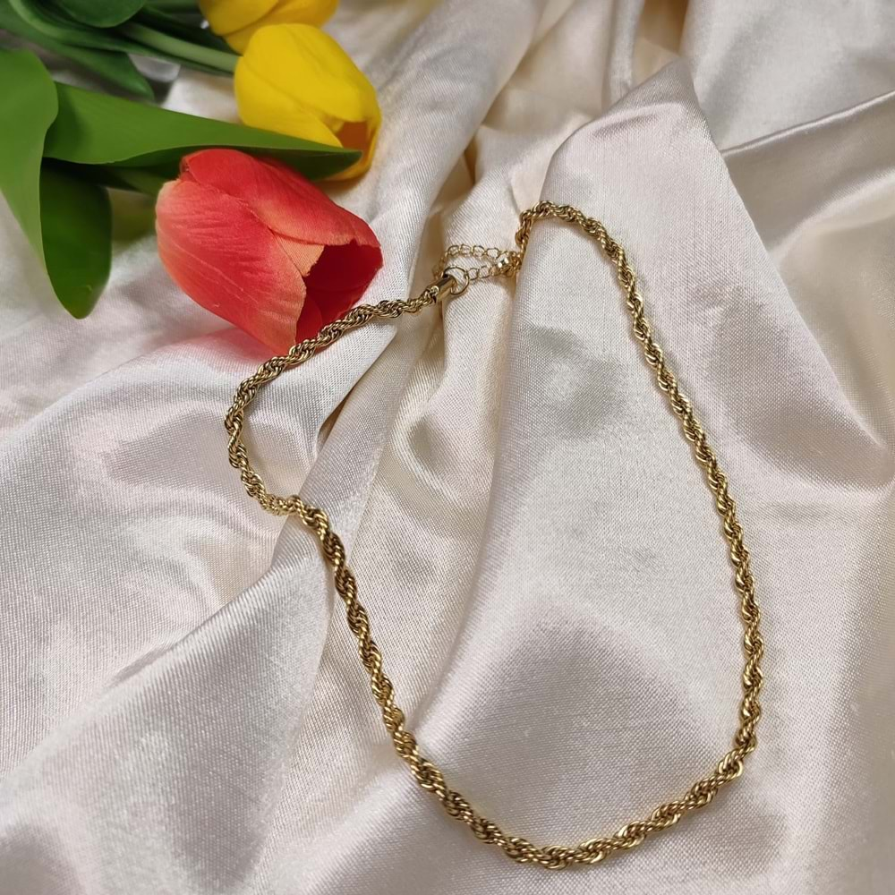 Çelik Gold Halat Zincir 3 mm ( 42 cm )