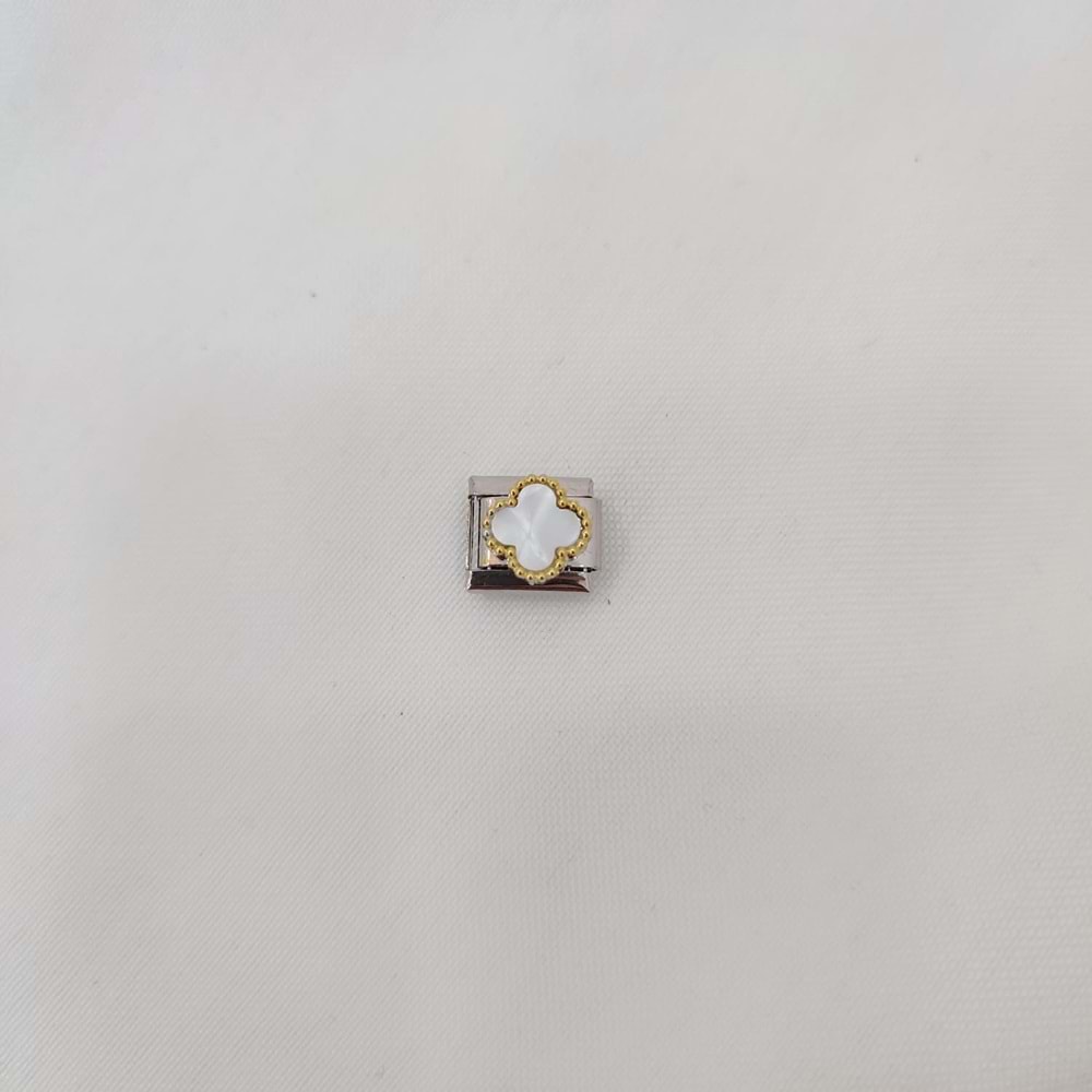 Çelik Silver Beyaz Vancleff Charm
