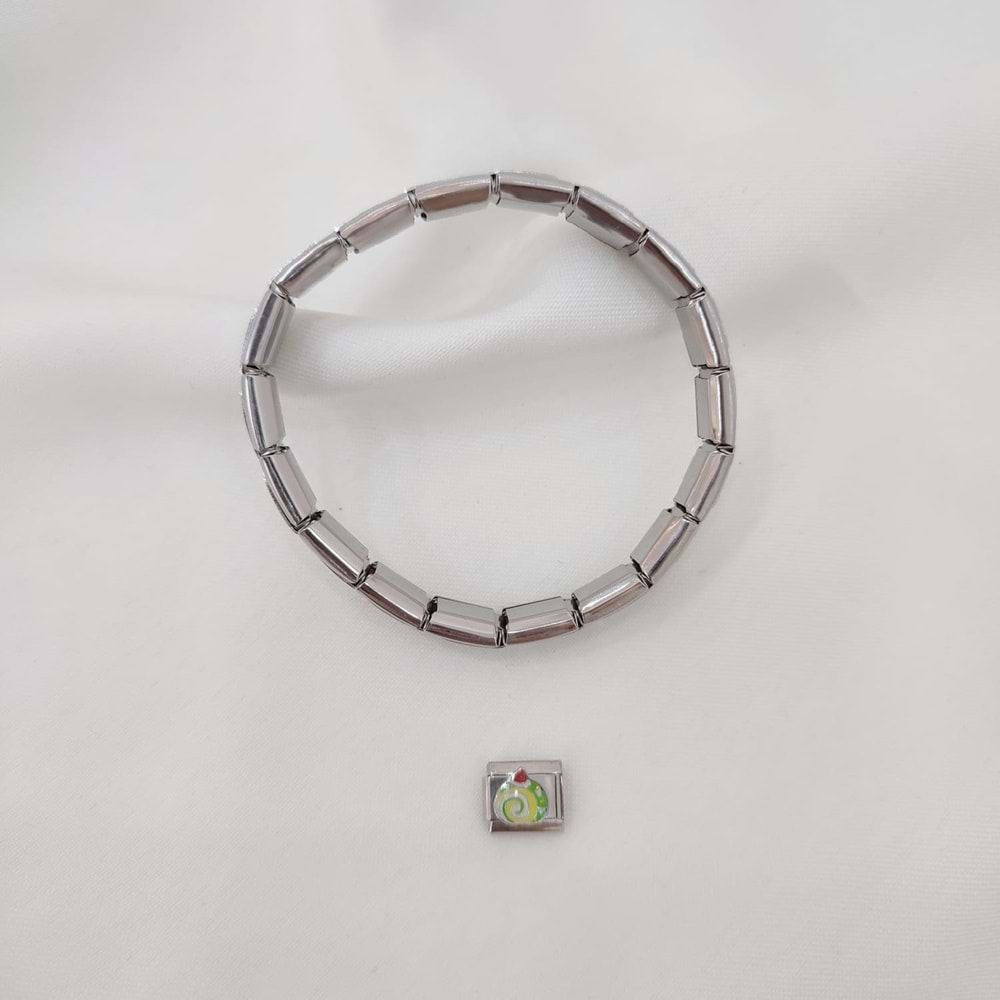 Çelik Silver Dilim Pasta Charm