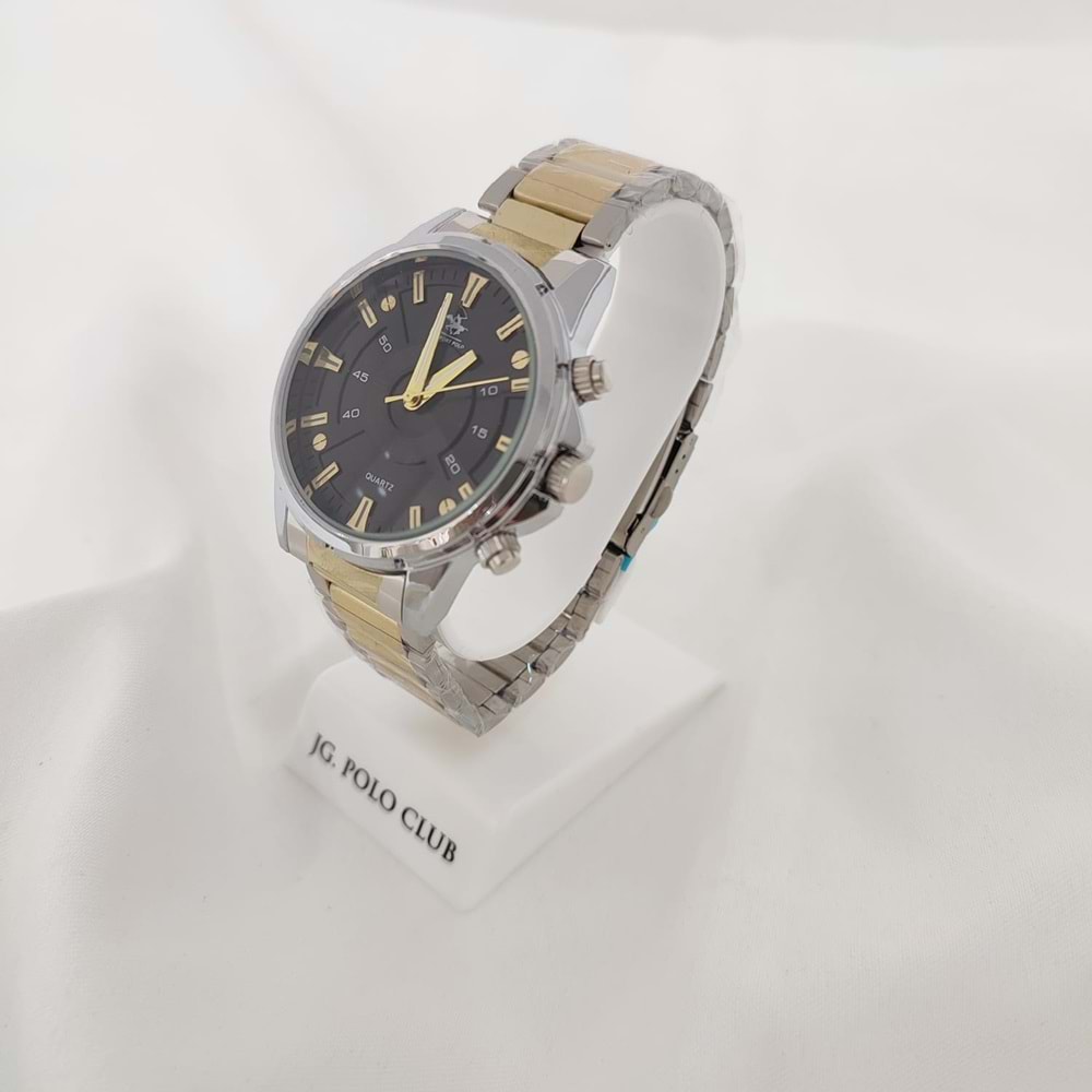 G SPORT POLO Gold Siyah Yuvarlak Kadran Erkek Saat
