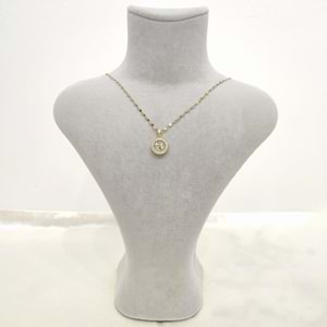 Çelik Gold Beyaz Taşlı Yıldız Kolye