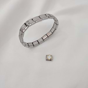 Çelik Silver Beyaz Vancleff Charm