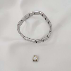 Çelik Silver Beyaz Vancleff Charm