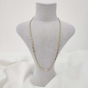 Çelik Gold Unisex Baklava Desen Kolye