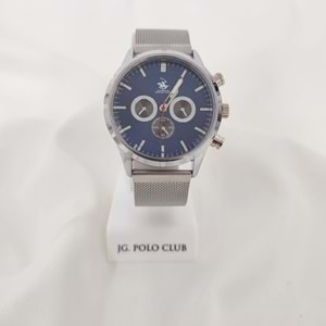 G SPORT POLO Silver Hasır Mavi Kadran Erkek Saat