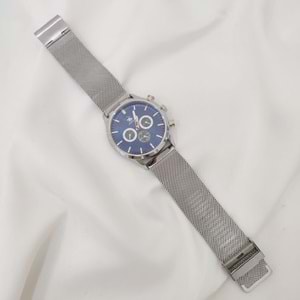 G SPORT POLO Silver Hasır Mavi Kadran Erkek Saat
