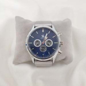 G SPORT POLO Silver Hasır Mavi Kadran Erkek Saat