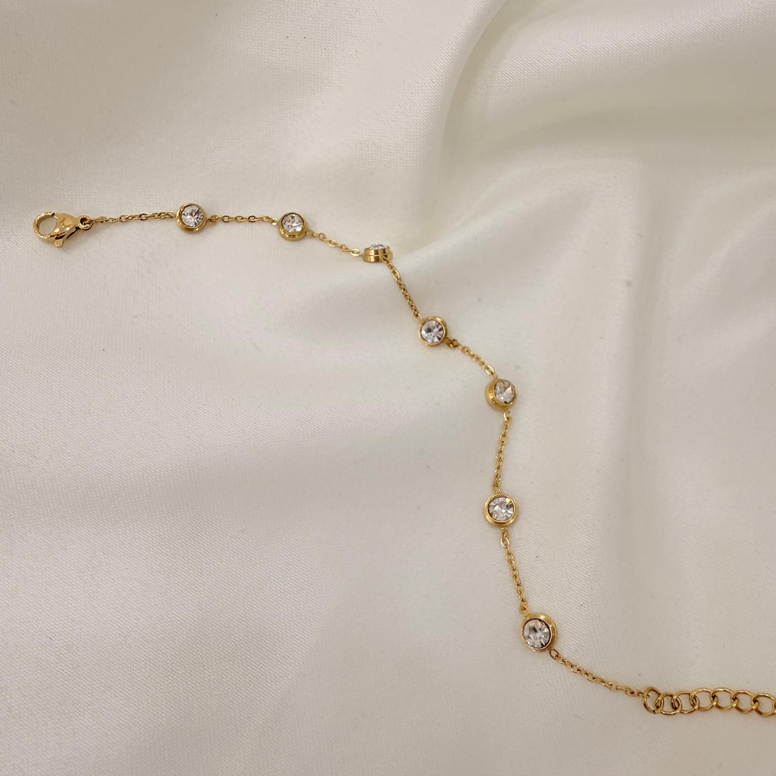 Çelik Gold Taşlı Bileklik