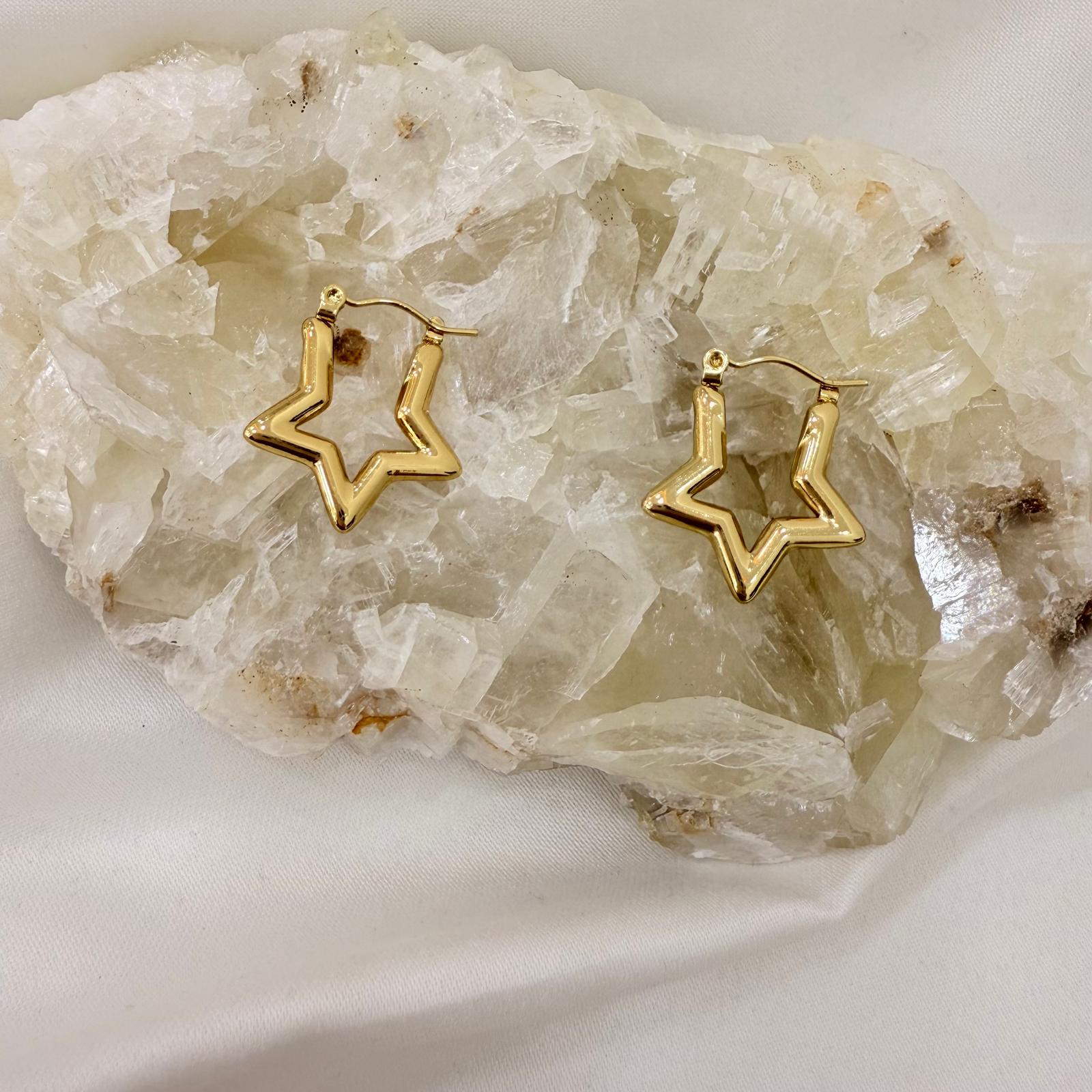 Çelik Gold Yıldız Küpe (3)